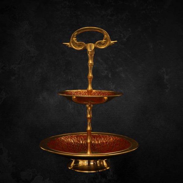 LalRitu Brass Twin Dish – Large Decorative Bowl for Mandir & Home Accents