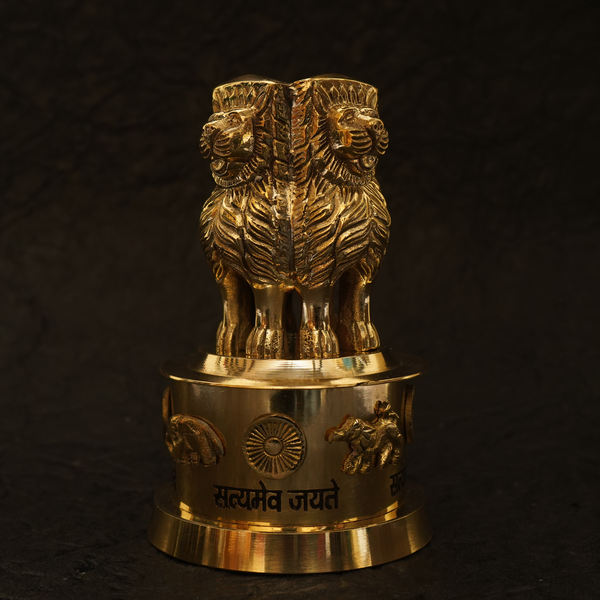 Viraasat Brass Emblem – Handcrafted Brass Wall Emblem | Indian heritage decor | Office & home Vastu accent