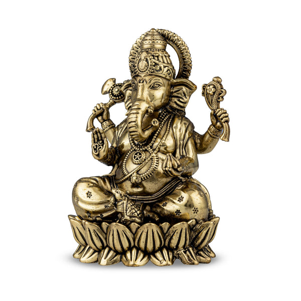 Intricately Designed Brass Ganpati Idol