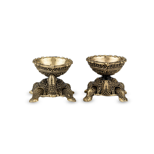 Brass turtle diya holders