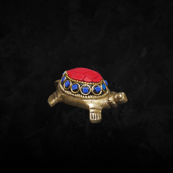 Fortuna Flame Mini Red Tortoise Idol – Smallest Brass Vastu Figurine for Strength & Prosperity